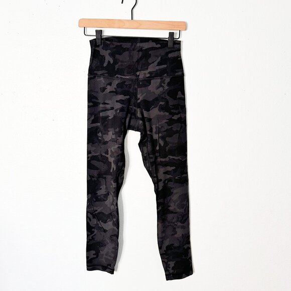 Lululemon Align Pant Camo Formation Deep Camouflage Black Gray Leggings 6 - Picture 1 of 3